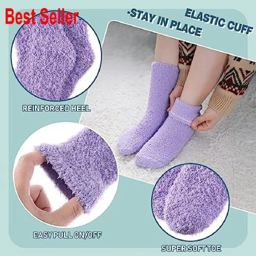 Cozy Fluffy Slipper Socks Soft Warm Winter Fleece Plush Sleeping Gift
